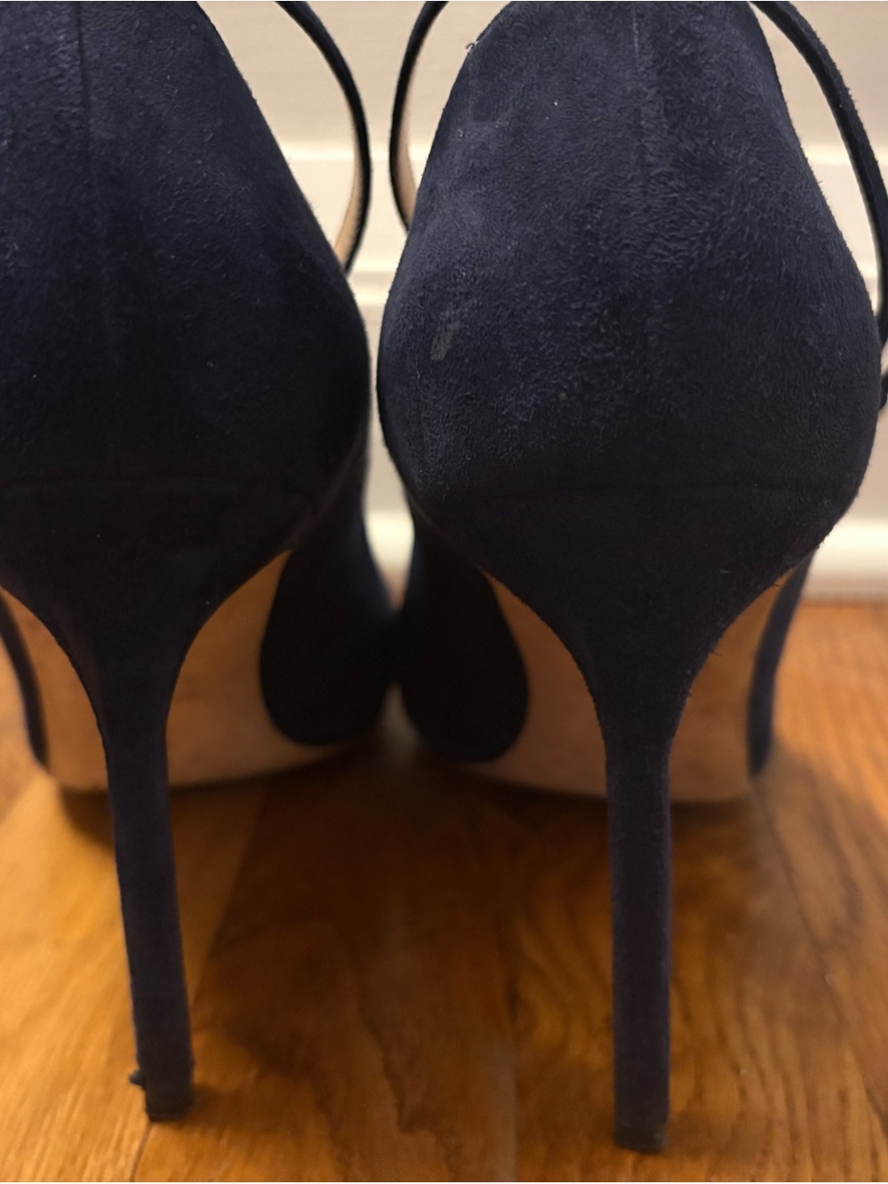 Manolo Blahnik Navy Suede Mary Jane Stiletto - Picture 4 of 5